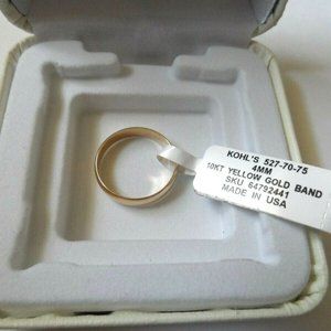 Women's 10k Yellow Gold Wedding 4mm Wide Band Ring, Size: 7